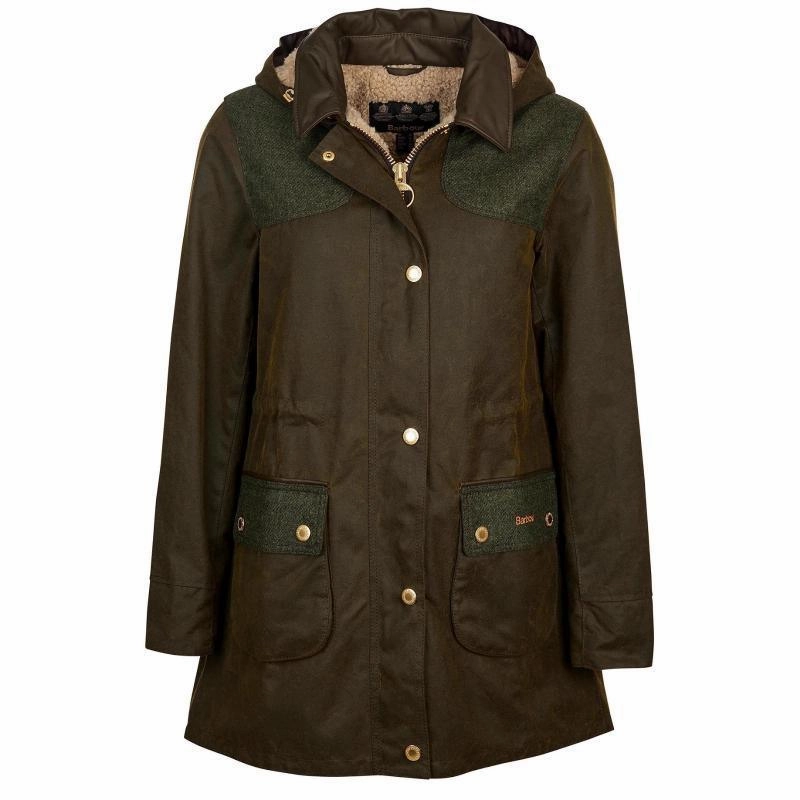 Hot Deal Alert Barbour Keiss Ladies Wax Jacket - Olive/Natural