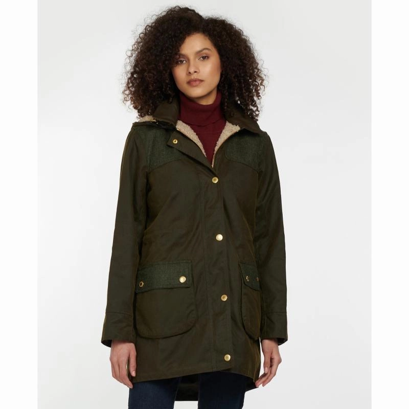 Perfect Gift Sale Barbour Keiss Ladies Wax Jacket - Olive/Natural