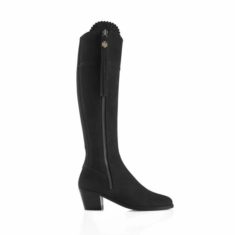 Shop Now Save Shop the Savings Fairfax & Favor Heeled Regina Ladies Suede Boot - Black