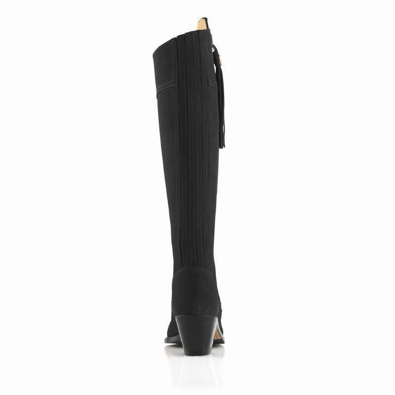 Fairfax & Favor Heeled Regina Ladies Suede Boot - Black Today Only Savings Hot Discount Deal
