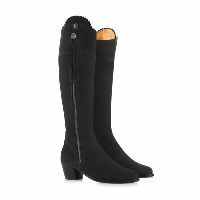 Fairfax & Favor Heeled Regina Ladies Suede Boot - Black Best Deal Alert Dont Miss Hot Deals