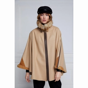 Holland Cooper Chiltern Ladies Cape - Camel Instant Discount Dont Miss Out