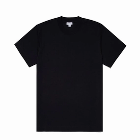 Sunspel Relaxed Fit Heavyweight T-Shirt Black Mega Discount Event Flash Offer Today