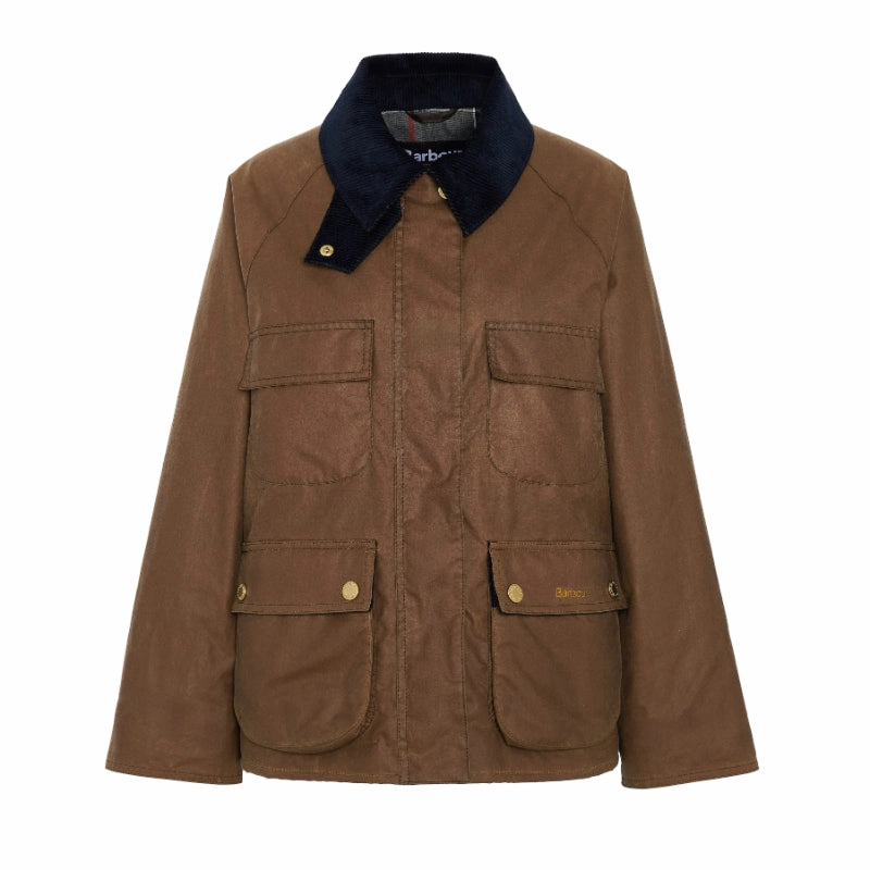 Barbour Ruth Ladies Wax Jacket - Tan/Dress Tartan Weekend Sale Special