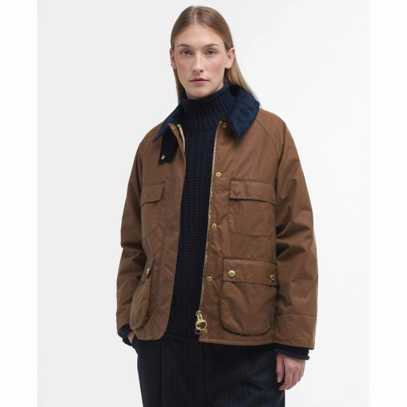 Barbour Ruth Ladies Wax Jacket - Tan/Dress Tartan Limited Time Hot Deal