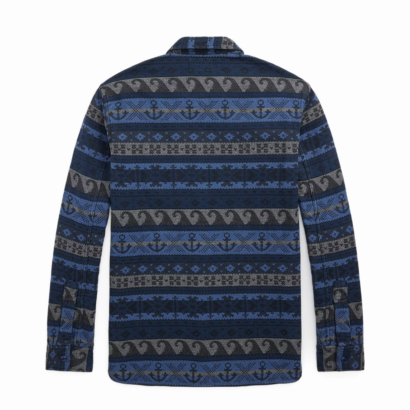 Best Deal Online Rrl By Ralph Lauren Double-Faced Jacquard Workshirt Rl-756 Navy Multi