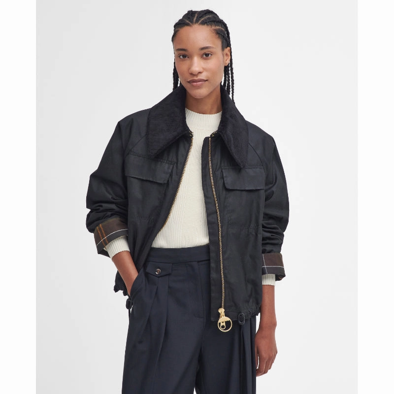 Barbour Beauly Ladies Wax Jacket - Black/Classic Grab the Deal Now
