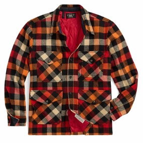 Rrl By Ralph Lauren Checked Wool Overshirt Red / Orange Multi Hot Offer Inside Trending Deals Today