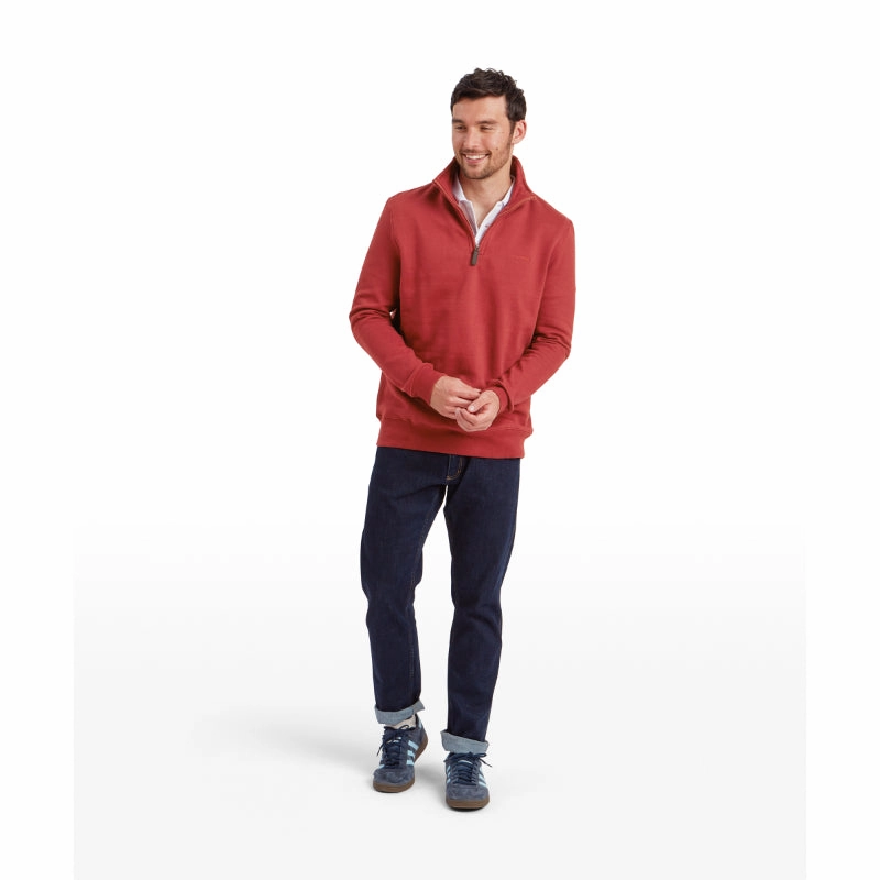 Schoffel St Merryn Mens 1/4 Zip Sweatshirt - Deep Red Best Deal Today