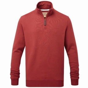 Schoffel St Merryn Mens 1/4 Zip Sweatshirt - Deep Red Flash Deal Today MustHave Clearance