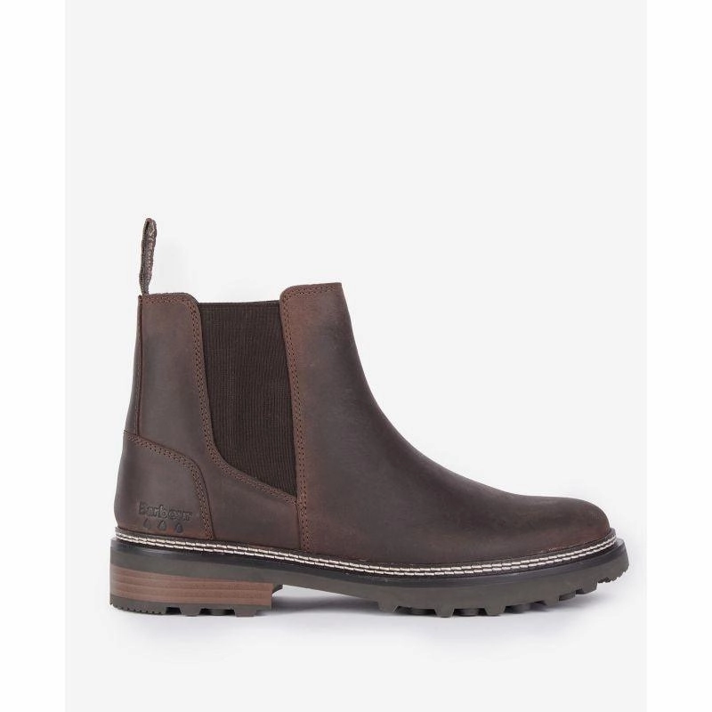 Special Steal Event Barbour Ellison Ladies Leather Chelsea Boot - Dark Brown