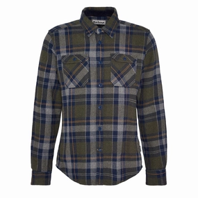 Todays Mega Savings Barbour Snowcap Tailored Checked Shirt Olive Marl