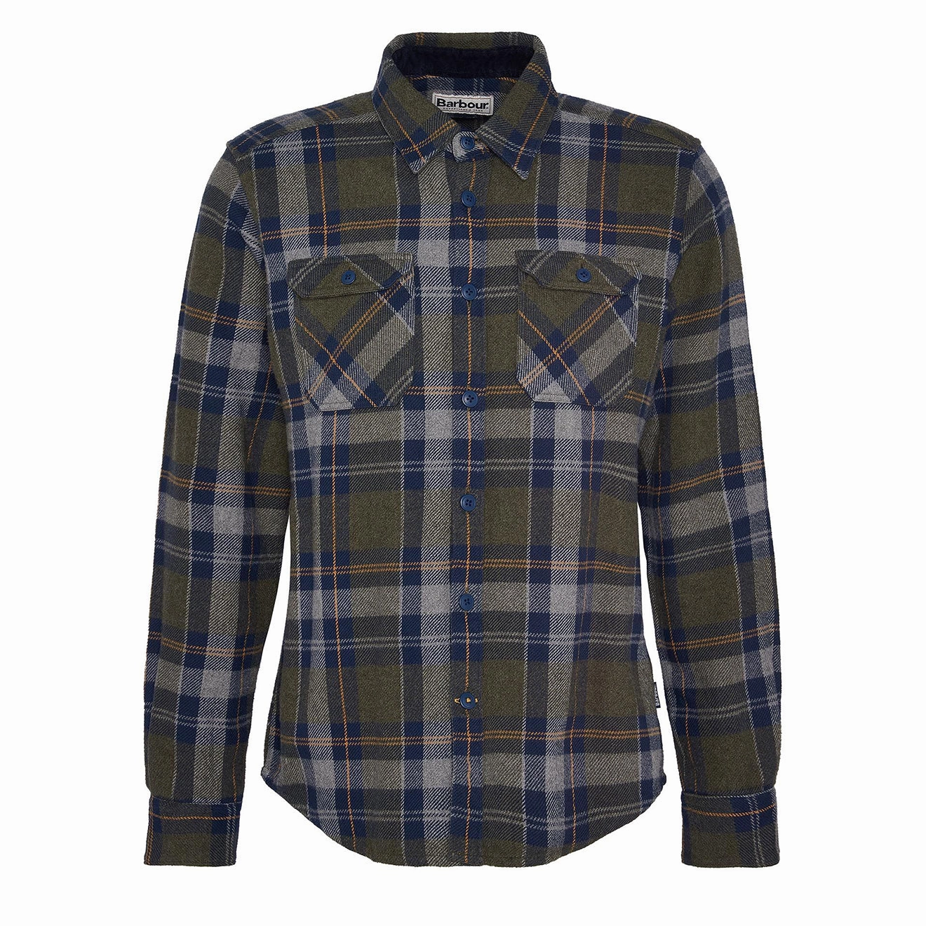 Todays Mega Savings Barbour Snowcap Tailored Checked Shirt Olive Marl
