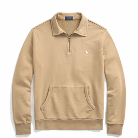 Special Steal Event Surprise Discount Today Polo Ralph Lauren Loopback Fleece Quarter-Zip Sweatshirt Desert Khaki