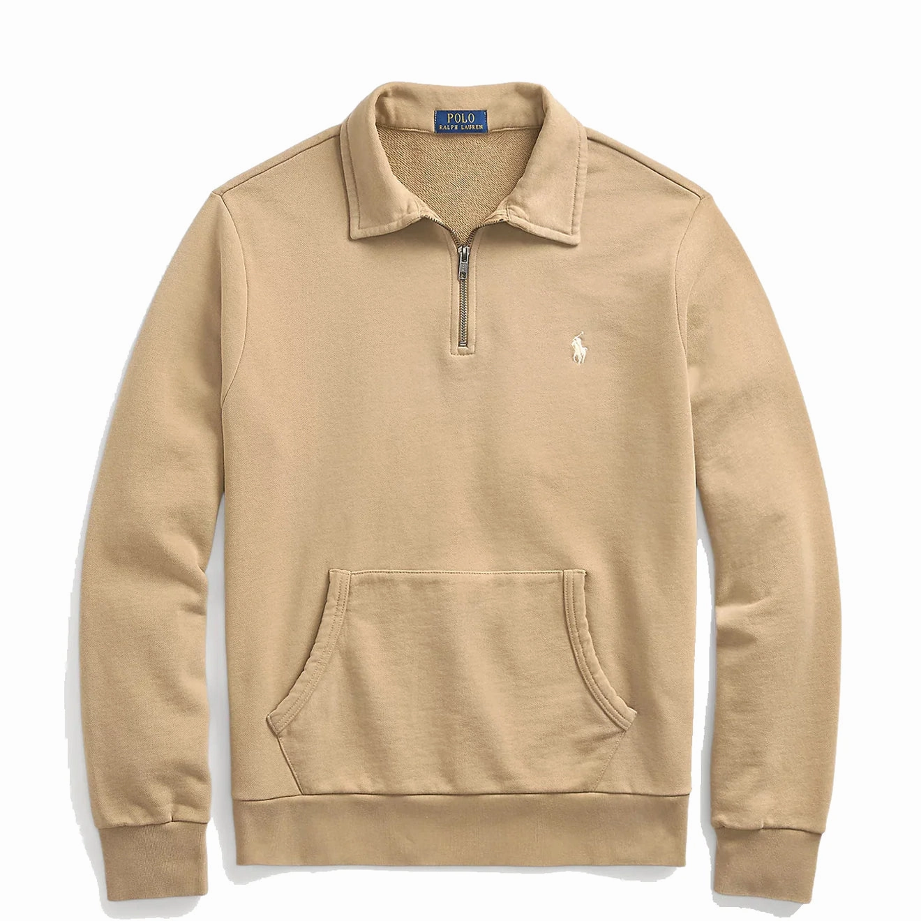 Polo Ralph Lauren Loopback Fleece Quarter-Zip Sweatshirt Desert Khaki Limited Offer Alert