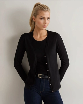 Women'S Mia Superfine Cashmere V Neck Cardigan Black Shop the Savings Clearance Sale