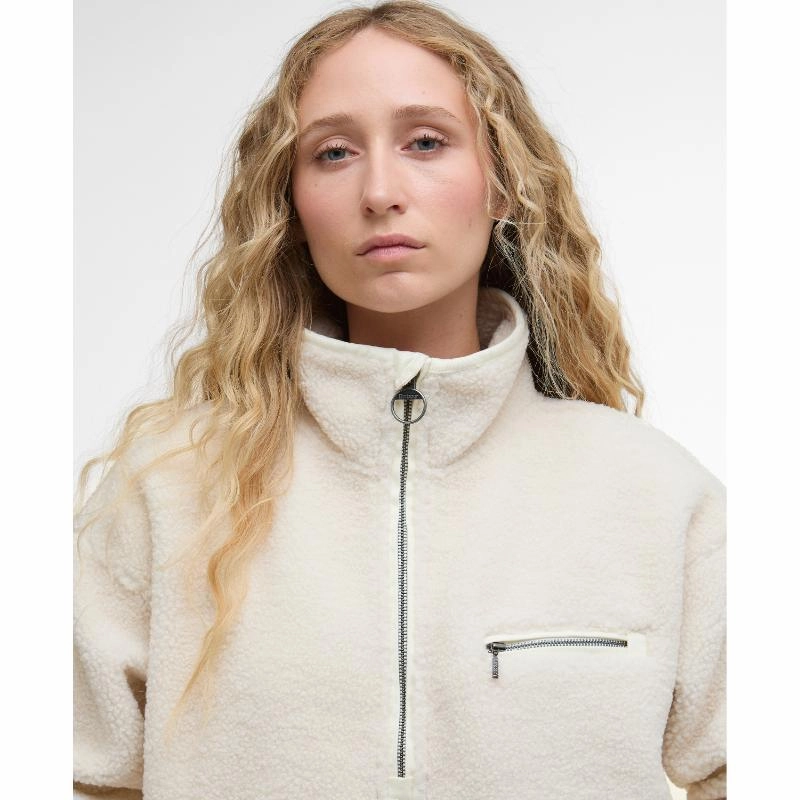 Clearance Event Shop Now Save Barbour Mersea Ladies 1/4 Zip Fleece Overlayer - Natural