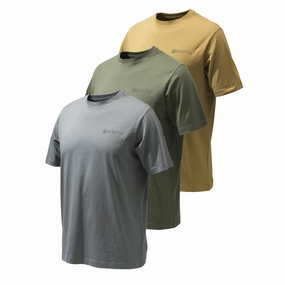 Grab the Deal Now Beretta Set Of 3 Corporate T-Shirts Coyote / Smoked Pearl / Green