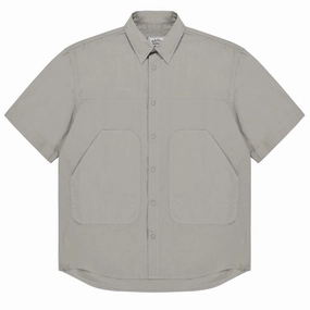 Todays Hot Pick Kappy Cotton Snap Half Shirt Light Gray