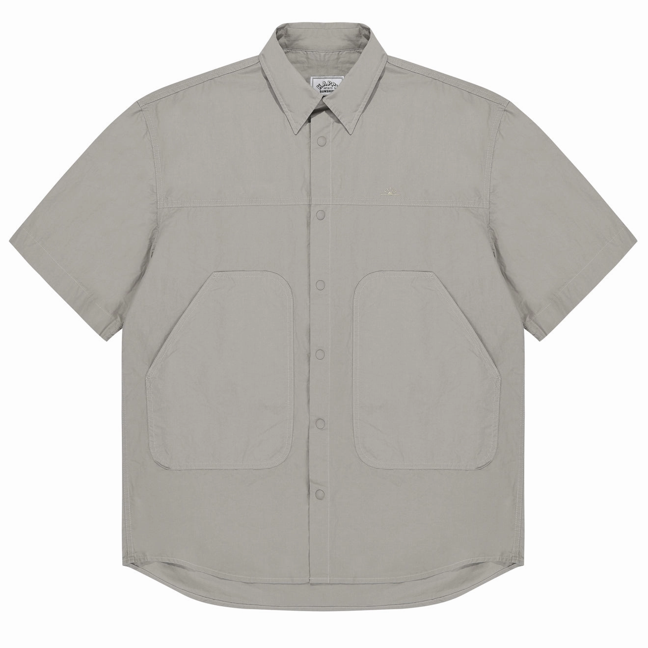 Todays Hot Pick Kappy Cotton Snap Half Shirt Light Gray