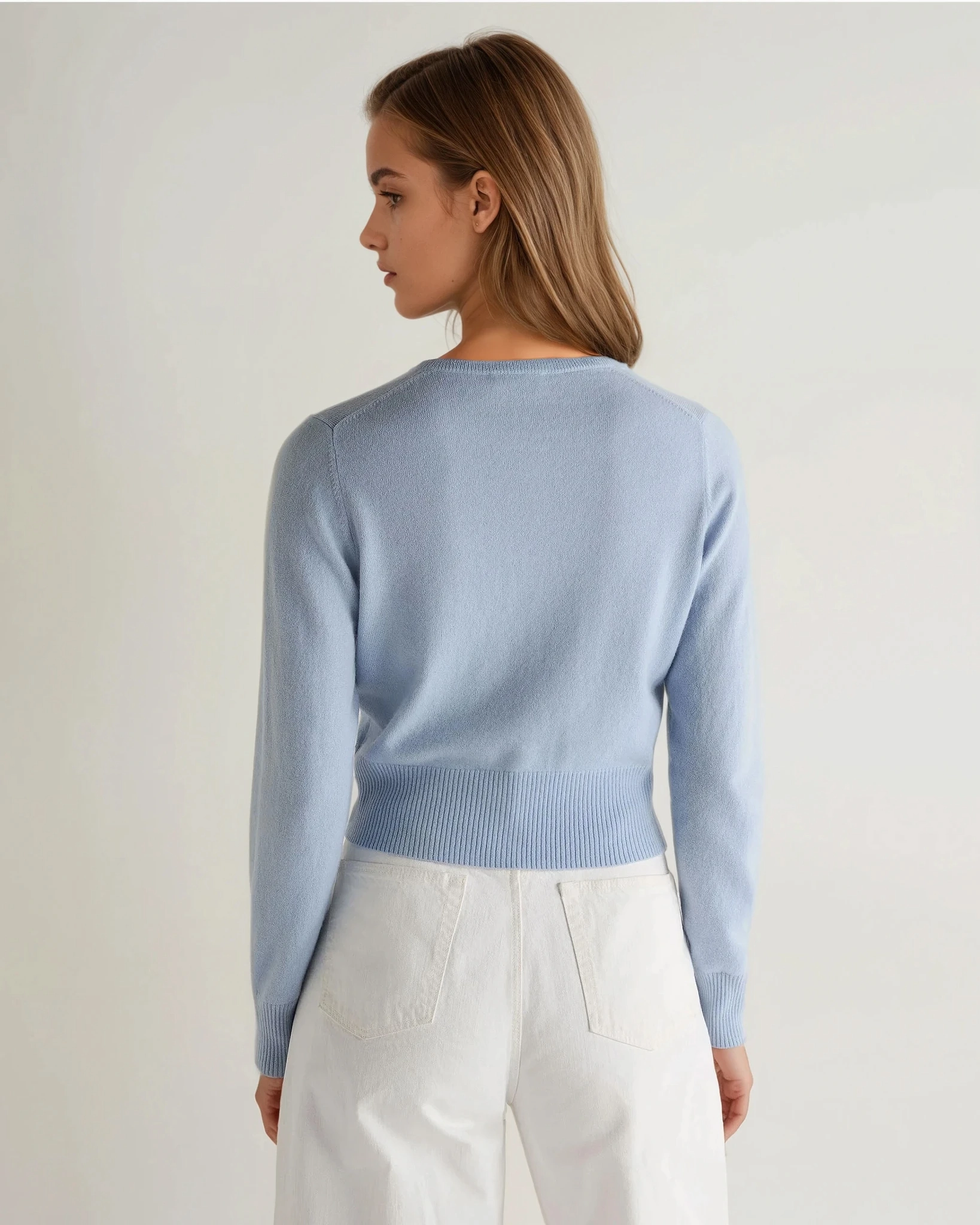 Women'S Ivy Cropped Cashmere Cardigan Sea Mist Blue Steal the Deal Now Special Price Offer
