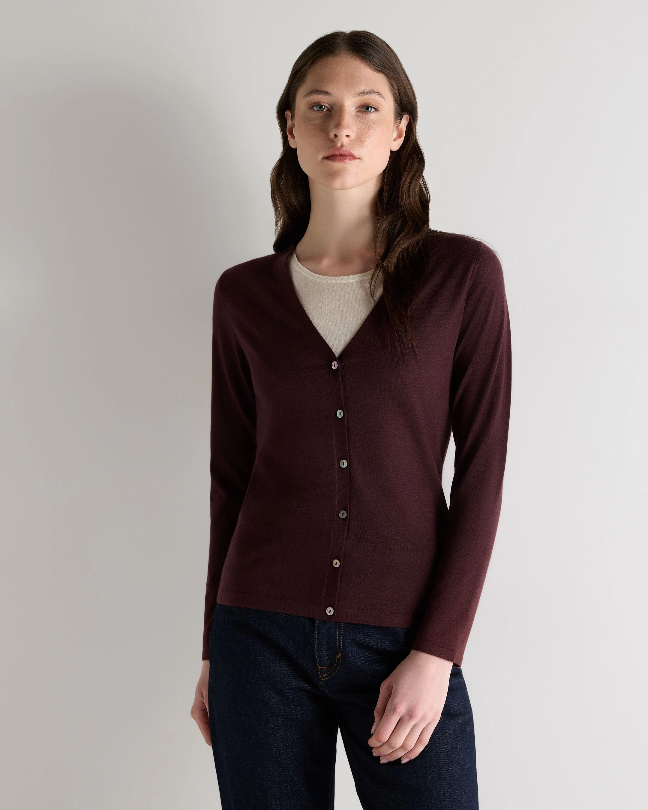 Women'S Mia Superfine Cashmere V Neck Cardigan Claret Red Steal Todays Offer Dont Miss Todays Deal