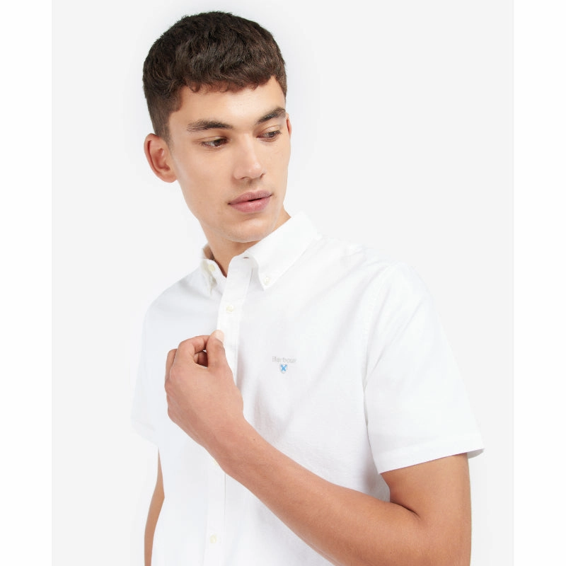 Barbour Oxtown Short Sleeve Mens Tailored Fit Shirt  - White Clearance Event Alert Hot Savings Alert