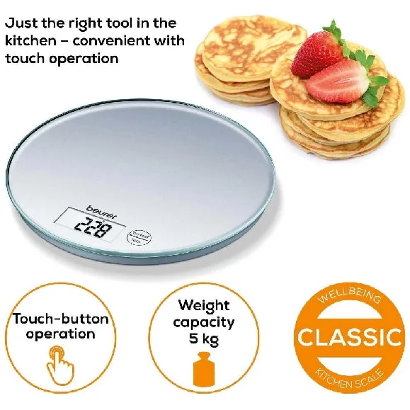 Beurer Kitchen Scale Glass An Elegant Round Glass Kitchen Scale Weighing Up To 5 K