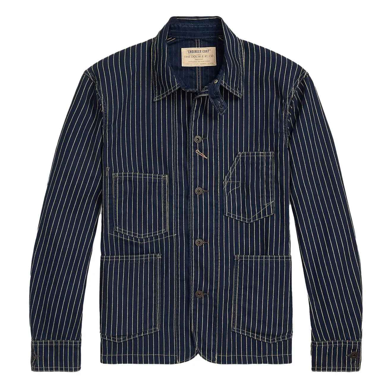 Price Drop Today Special Price Offer Rrl By Ralph Lauren Indigo Dot-Stripe Twill Engineer Coat Indigo Rinse