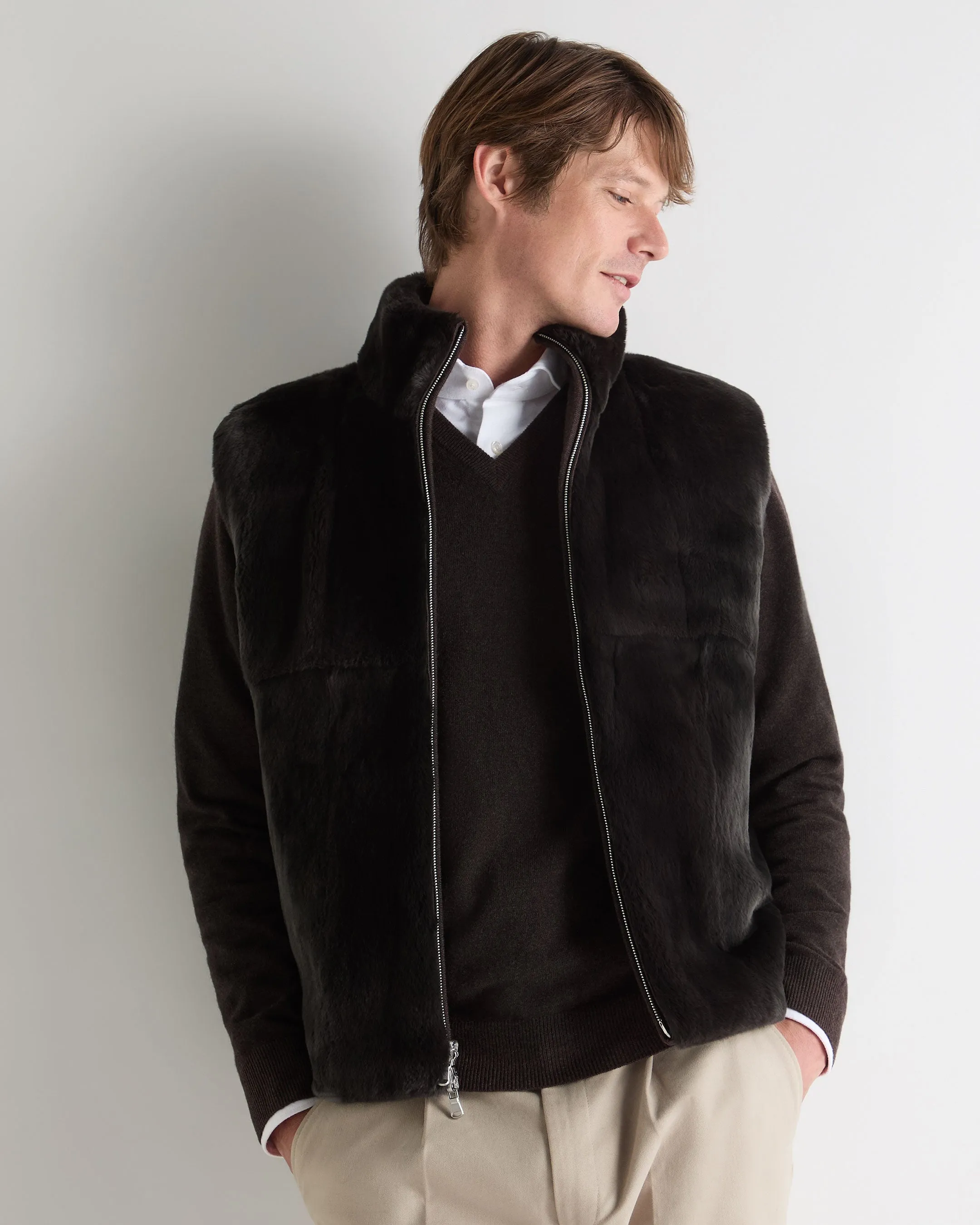 Men'S Vermont Fur Lined Gilet Chocolate Brown Clearance Event Alert Todays Hot Savings