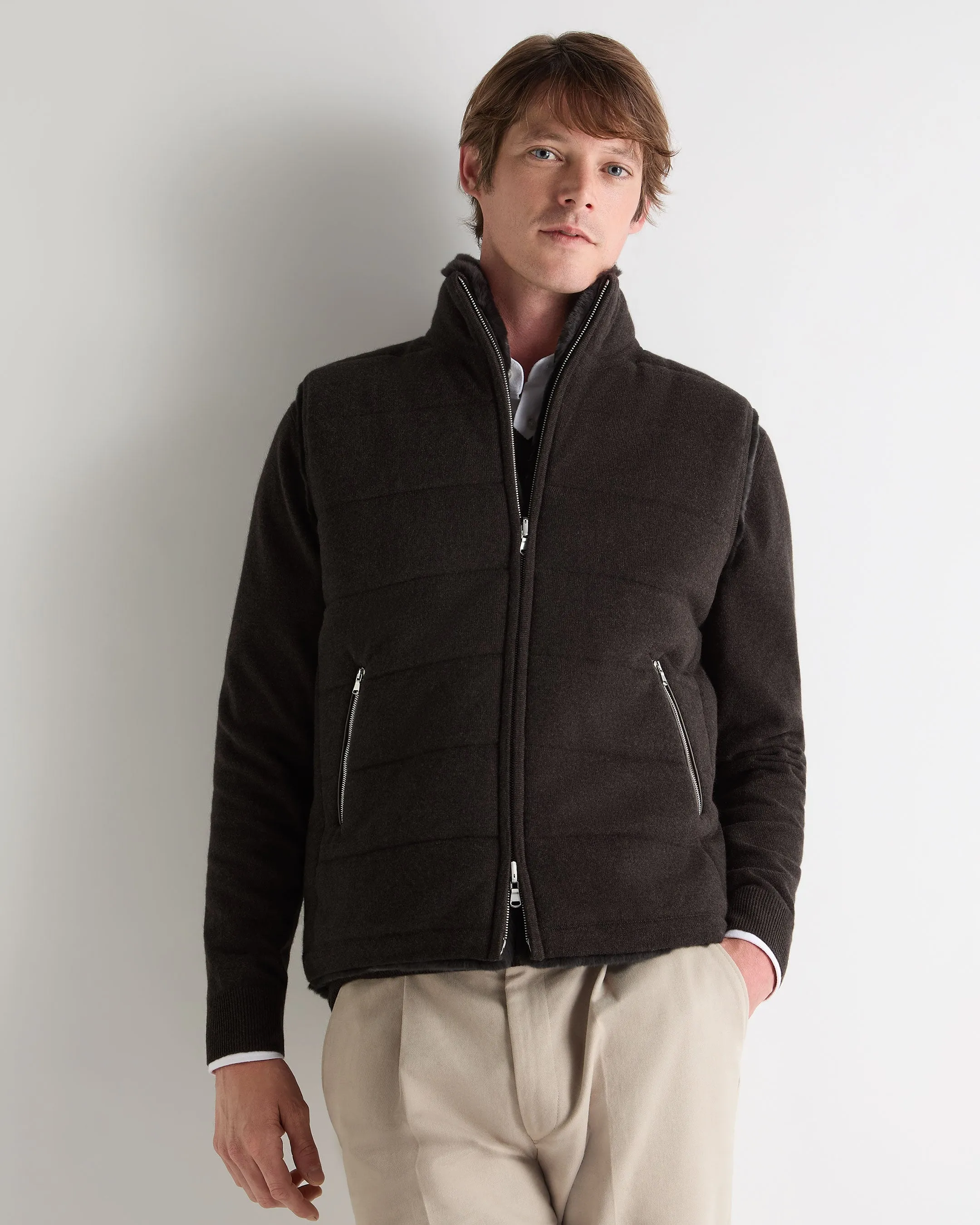 Exclusive Online Deal Men'S Vermont Fur Lined Gilet Chocolate Brown