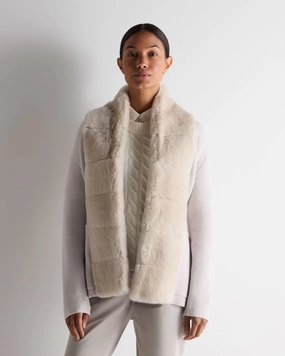 Flash Offer Today Women'S Ruby Herringbone Fur Cardigan Snow Grey