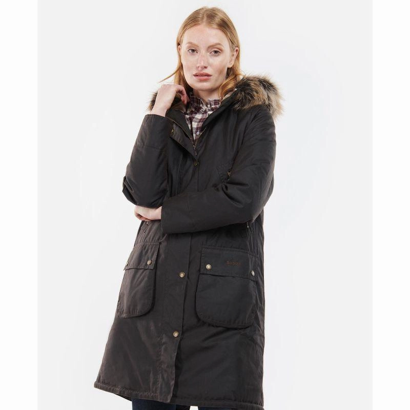 Clearance Event Today Barbour Stavia Ladies Wax Jacket - Rust/Classic