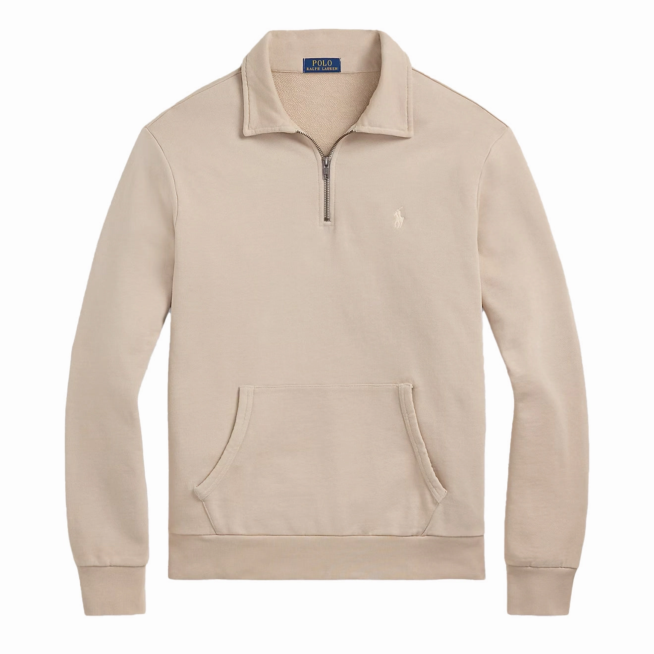 Polo Ralph Lauren Loopback Fleece Quarter-Zip Sweatshirt Stoneware Grey Big Savings Event