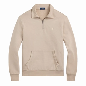 Sweet Deal Today Best Seller Discount Polo Ralph Lauren Loopback Fleece Quarter-Zip Sweatshirt Stoneware Grey