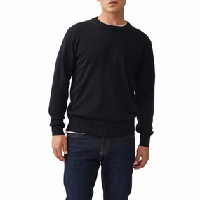 Surprise Offer Now Exclusive Online Deal Rodd & Gunn Christchurch Merino Cashmere Crew Neck Mens Jumper - Midnight