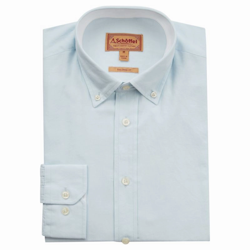 Schoffel Titchwell Tailored Fit Lightweight Mens Shirt - Pale Blue Hot Sale Frenzy