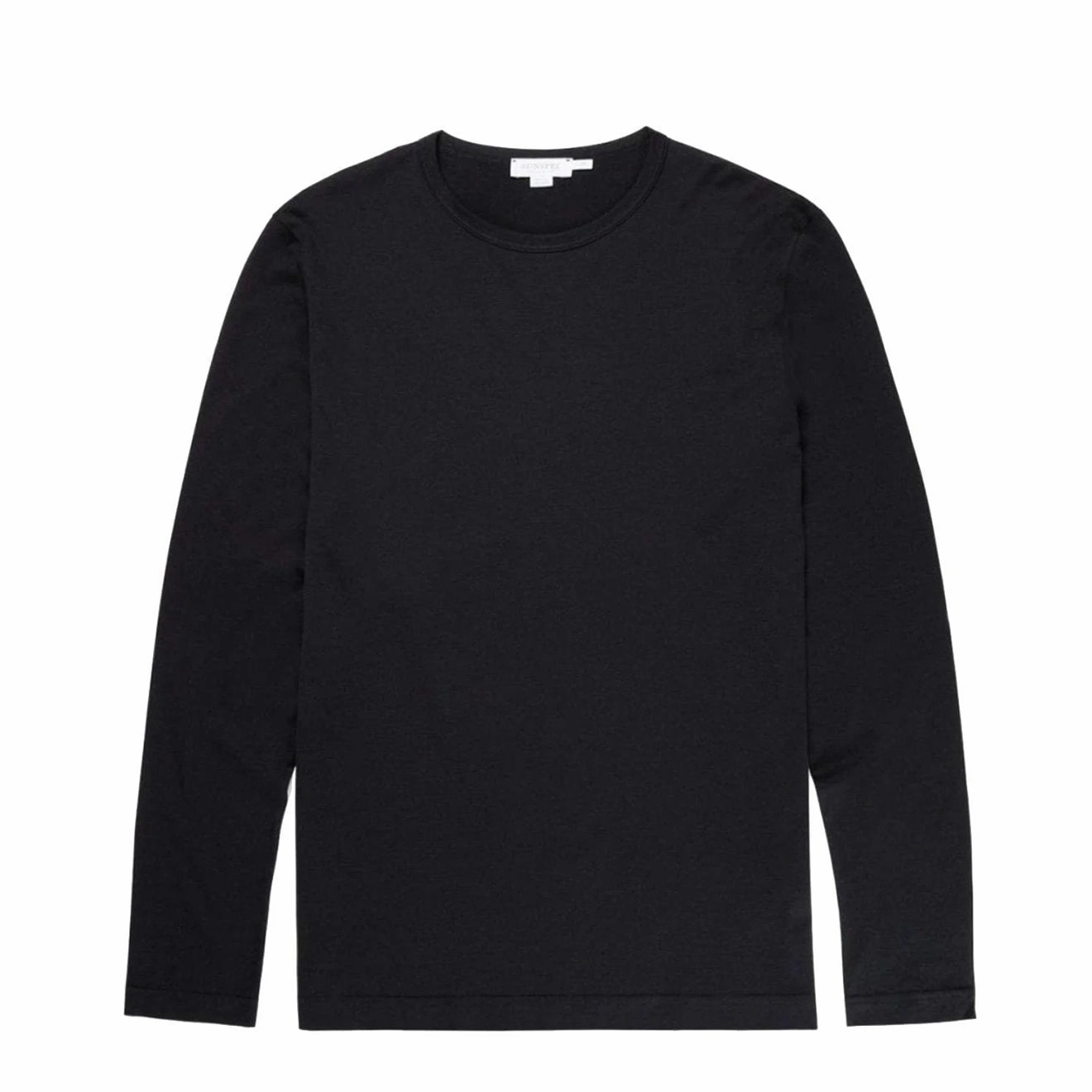 Online Deal Frenzy Special Deals Online Sunspel Long Sleeve Crew Neck T-Shirt Black