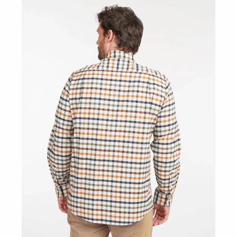 Barbour Hadlo Regular Fit Mens Shirt - Ecru Marl Clearance Sale Now