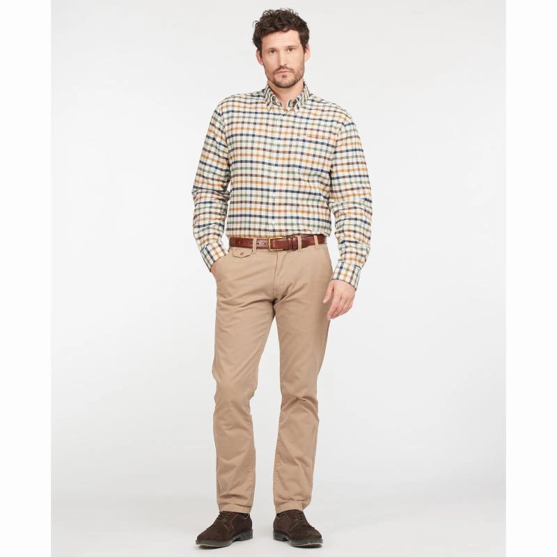 Barbour Hadlo Regular Fit Mens Shirt - Ecru Marl Deal of the Day