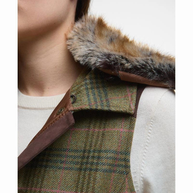 Barbour Rosemary Ladies Wool Gilet - Arabesque/Brown Exclusive Online Deal