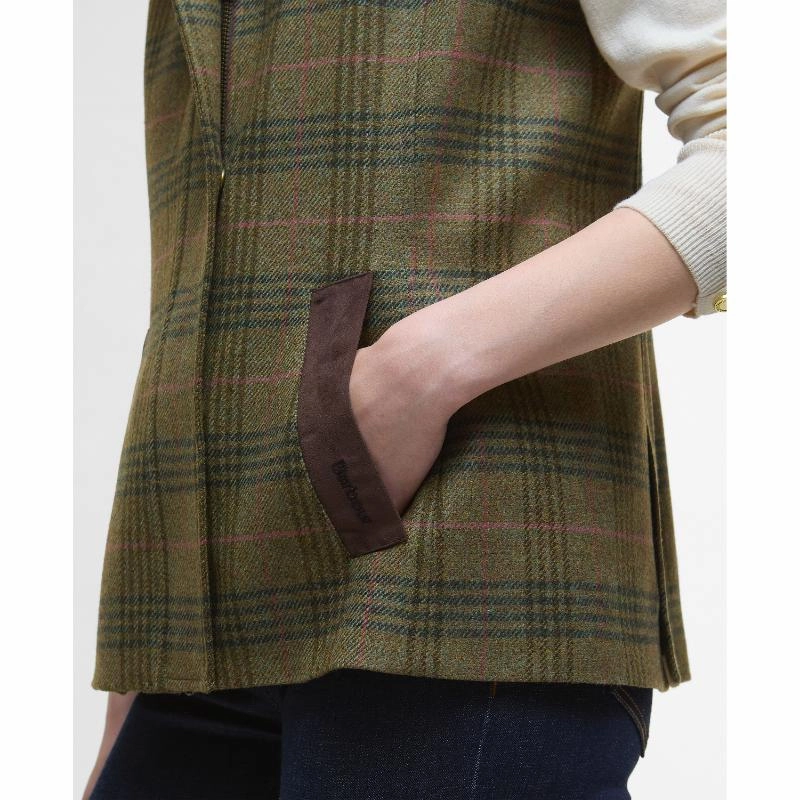 Barbour Rosemary Ladies Wool Gilet - Arabesque/Brown Biggest Savings Now Todays Special Savings