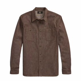 Mega Discount Event Save More Now Rrl By Ralph Lauren Denim Workshirt Brown