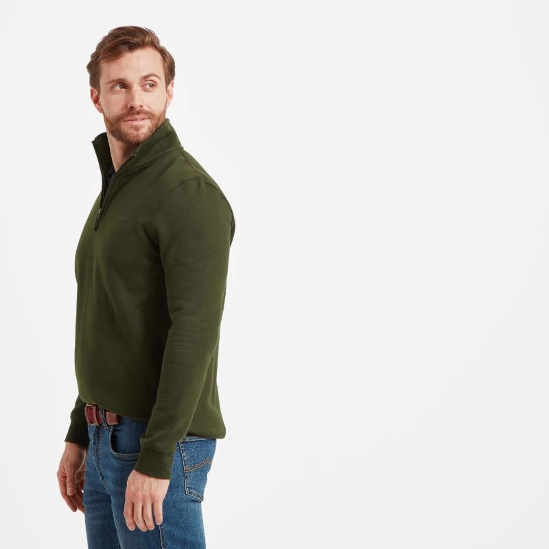 Weekend Flash Offer Gift Ideas Galore Schoffel St Merryn Mens 1/4 Zip Sweatshirt - Forest