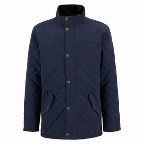 Barbour Elter Quilted Mens Jacket - Navy Grab Todays Deal