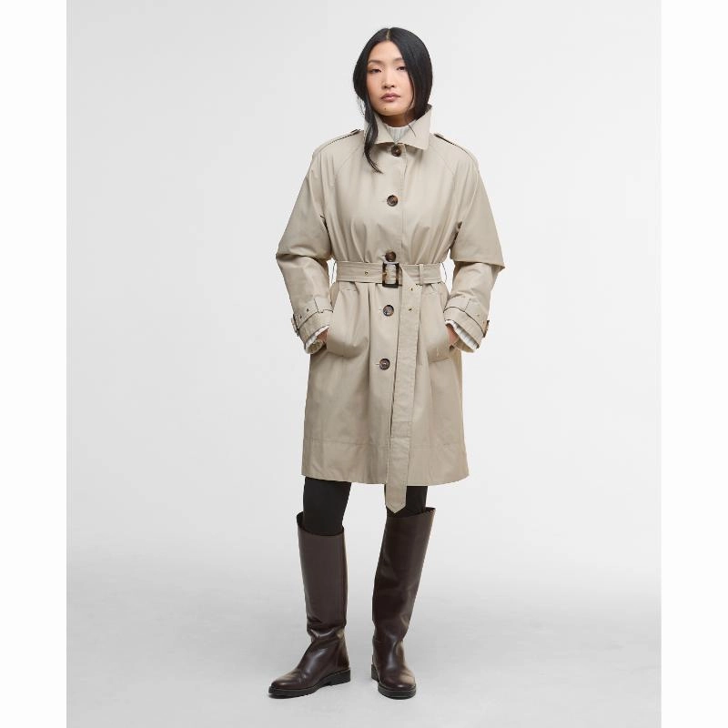 Barbour Maia Ladies Showerproof Jacket - Mist/Hessian Tartan Best Price Online Special Online Offer