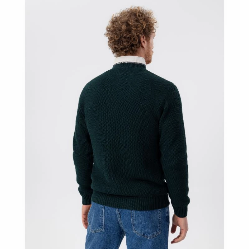 Save Big Online Gift Ideas Galore Holebrook Classic Windproof Mens 1/4 Zip Jumper - Pine