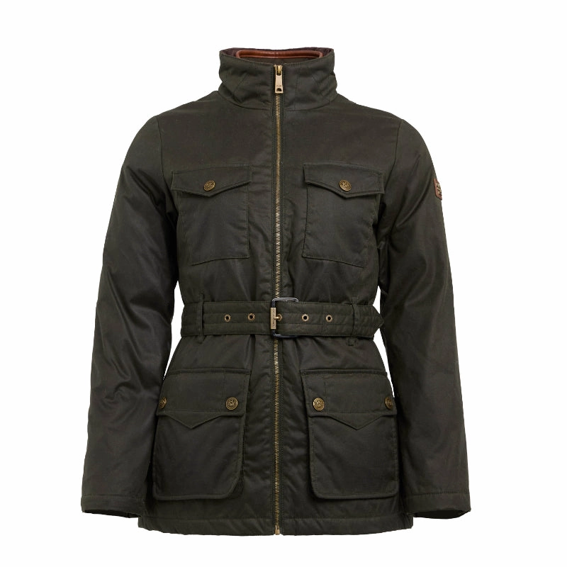 Holland Cooper Belted Waxed Ladies Jacket - Dark Olive Flash Deal Alert Best Deal Alert