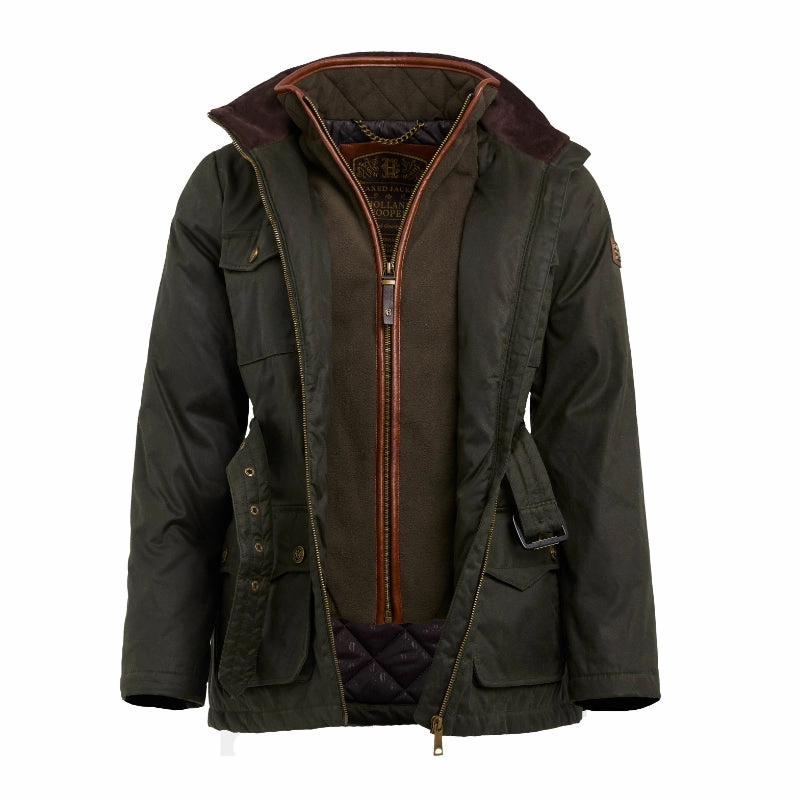 Shop Today Save Deal Frenzy Today Holland Cooper Belted Waxed Ladies Jacket - Dark Olive