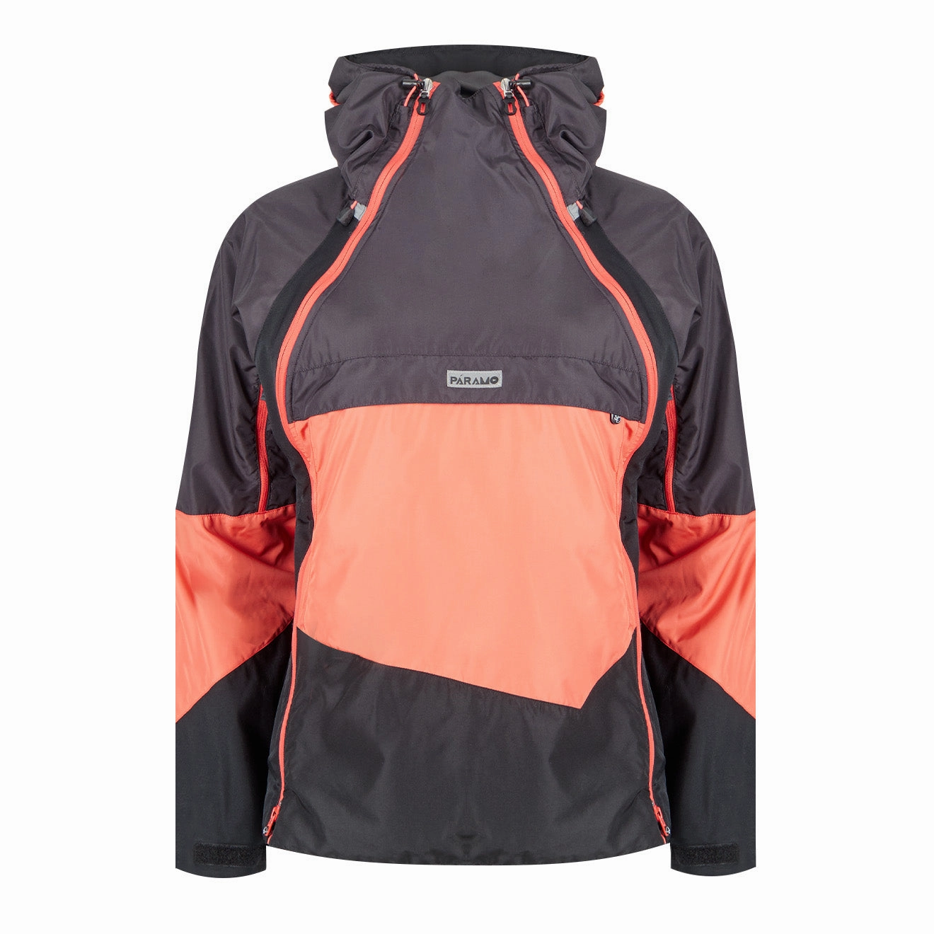 Paramo Womens Velez Evolution Hybrid Smock Hot Coral / Steel / Black Limited Time Offer